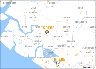 map of Tanéné