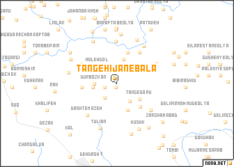 map of Tang-e Hījān-e Bālā