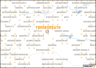 map of Tannenreuth