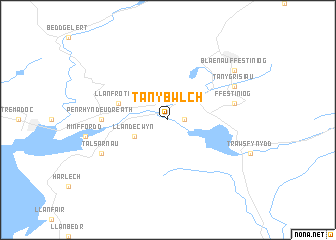 map of Tan-y-Bwlch