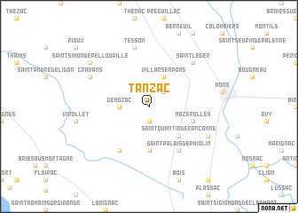 map of Tanzac