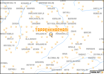 map of Tappeh Kharmānī