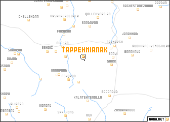 map of Tappeh Mīānak