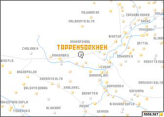 map of Tappeh Sorkheh