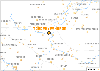 map of Tappeh-ye Sha‘bān