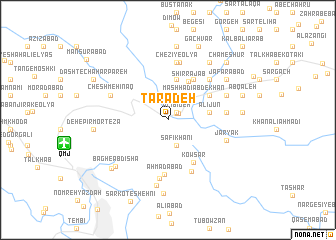 map of Tarādeh