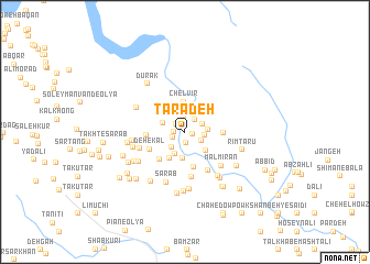 map of Tarādeh