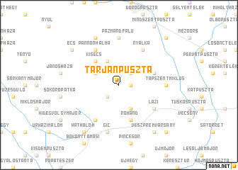 map of Tarjánpuszta