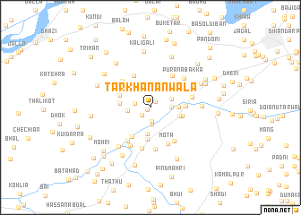 map of Tarkhānānwāla