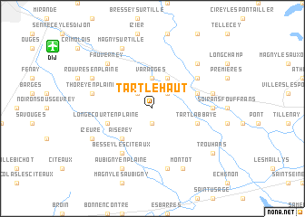 map of Tart-le-Haut