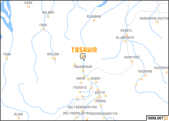 map of Taşāwīr