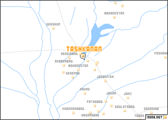map of Tashkānān