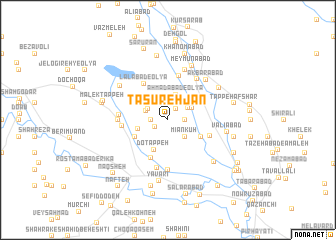 map of Tāsūrehjān