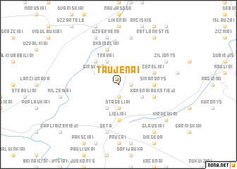 map of Taujėnai