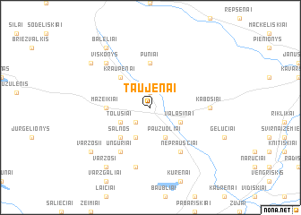 map of Taujėnai