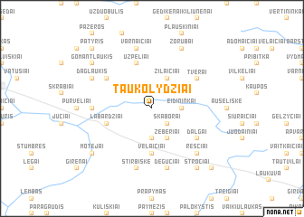 map of Taukolydžiai