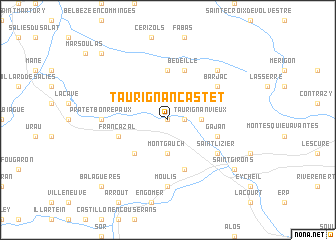 map of Taurignan-Castet
