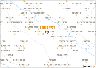 map of Tăuteşti