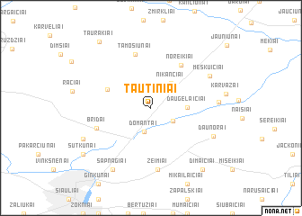 map of Tautiniai