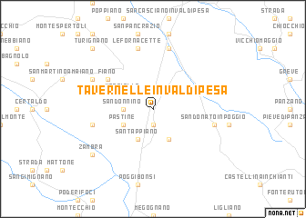 map of Tavernelle in Val di Pesa