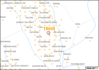 map of Ţāvūs