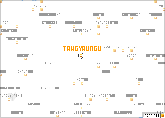 map of Tawgyaung-u