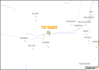 map of Ţāyeqān