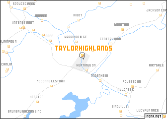 map of Taylor Highlands