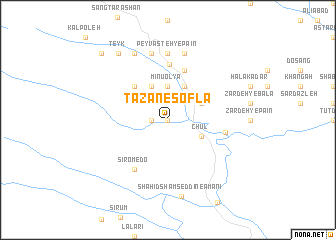 map of Tāzān-e Soflá