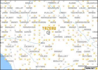 map of Tazeau