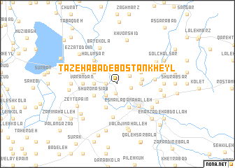 map of Tāzehābād-e Bostān Kheyl