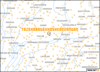 map of Tāzehābād-e Khoshkārvandān