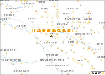 map of Tāzehābād-e Kowlīhā