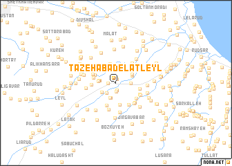 map of Tāzehābād-e Lātleyl