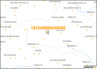 map of Tāzehābād-e Marān