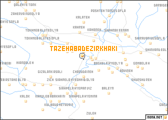 map of Tāzehābād-e Zīr Khākī