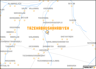 map of Tāzehābād Shahābīyeh