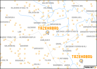 map of Tāzehābād