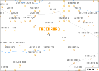 map of Tāzehābād
