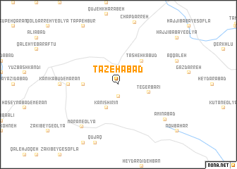 map of Tāzehābād