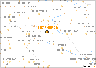 map of Tāzehābād