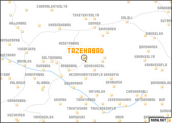 map of Tāzehābād