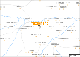 map of Tāzehābād