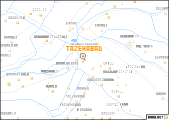 map of Tāzehābād