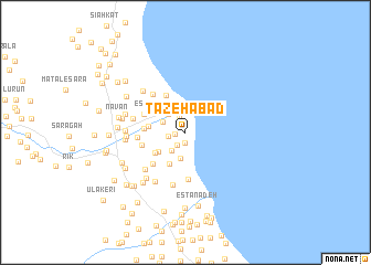 map of Tāzehābād