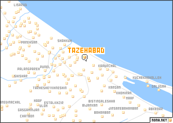 map of Tāzehābād