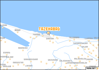 map of Tāzehābād