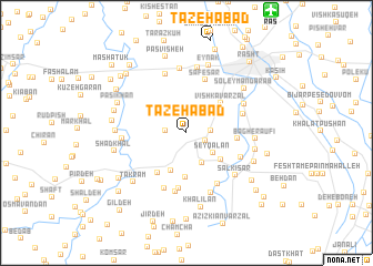 map of Tāzehābād