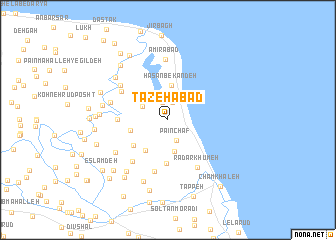 map of Tāzehābād