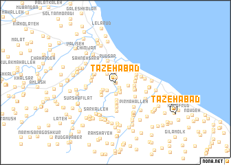 map of Tāzehābād